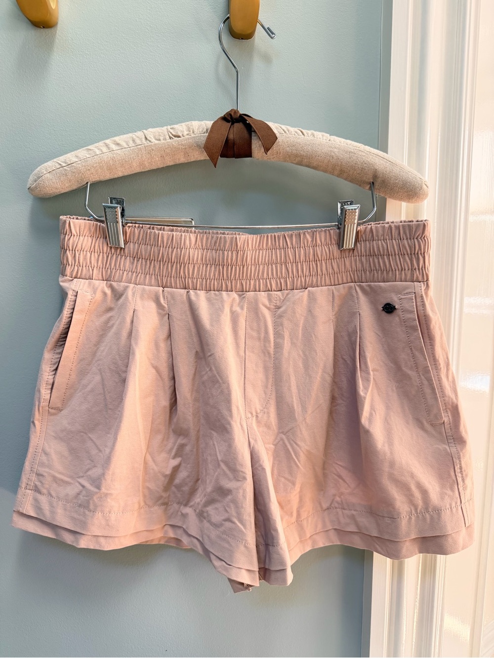 Women's Blush Athletic Shorts with Elastic Waist